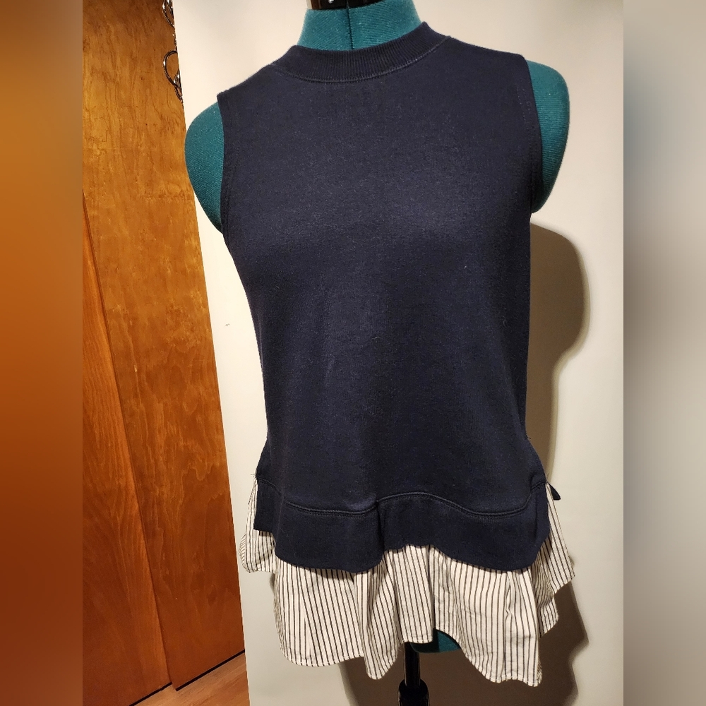 Lightly Used The Limited Sleeveless Navy Knit Top